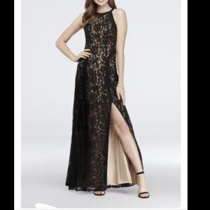 XTRAORDINARY Contrast Lace Soft Sheath Halter Gown Size S